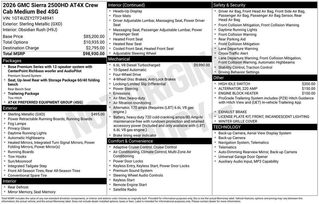 2026 GMC Sierra 2500 HD AT4X