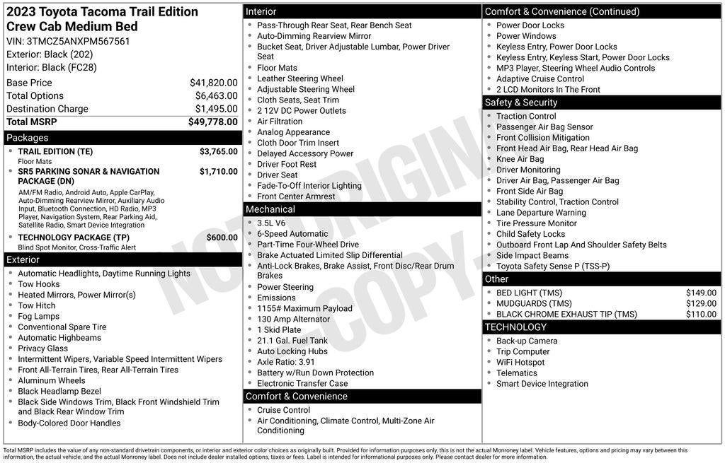 2023 Toyota Tacoma 4WD Trail Edition