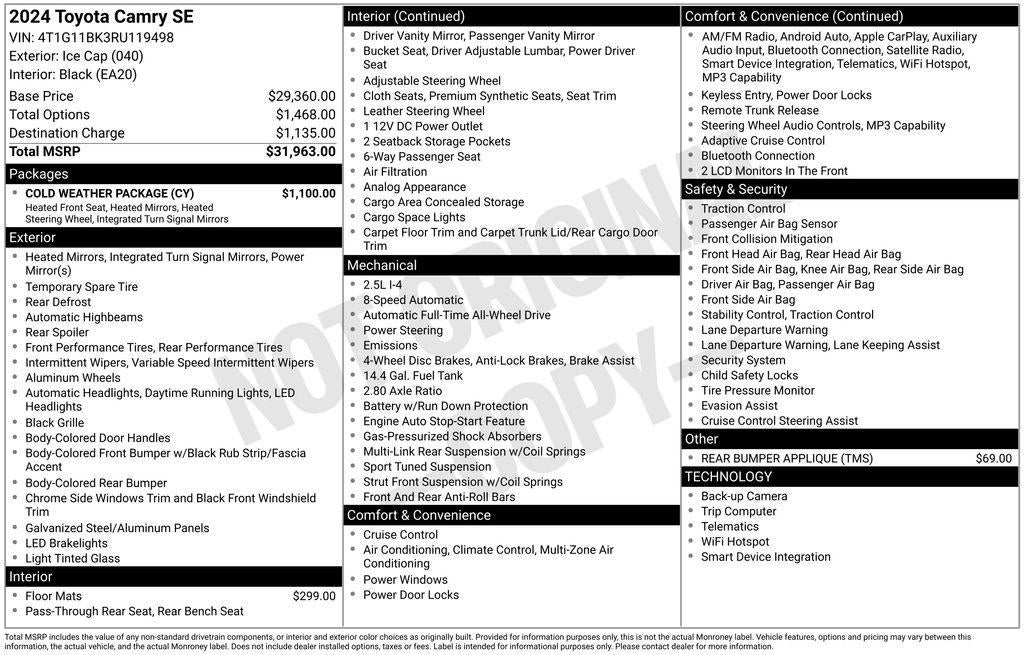 2024 Toyota Camry SE AWD