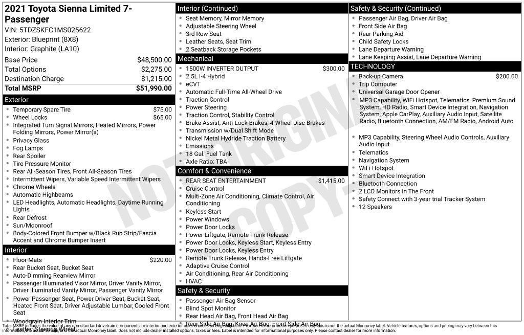 2021 Toyota Sienna Limited