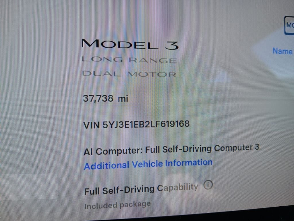 2020 Tesla Model 3 Long Range
