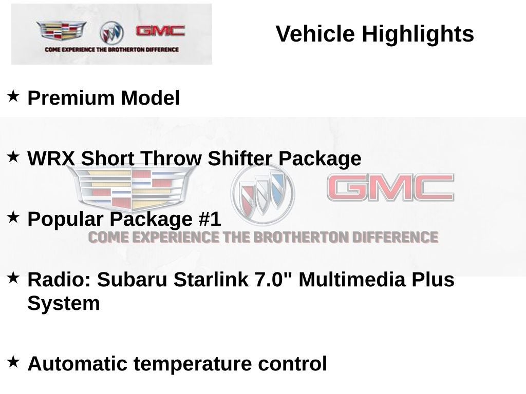 2018 Subaru WRX Premium