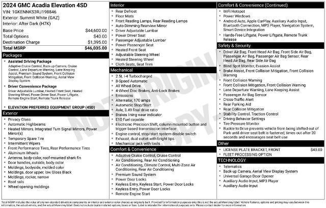 2024 GMC Acadia AWD Elevation
