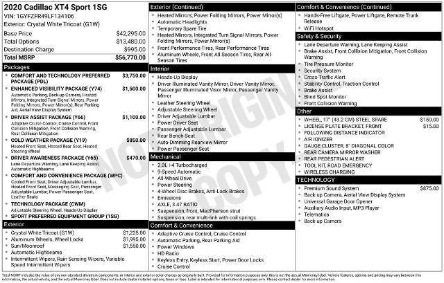 2020 Cadillac XT4 Base