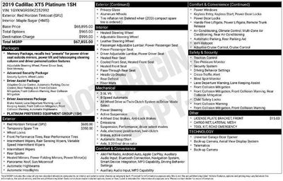 2019 Cadillac XT5 Platinum