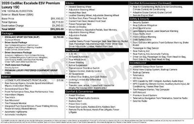 2020 Cadillac Escalade ESV Premium Luxury
