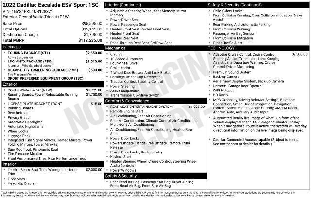 2022 Cadillac Escalade ESV Sport