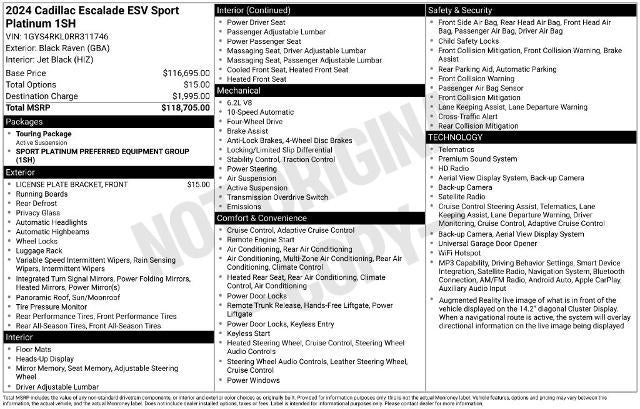 2024 Cadillac Escalade ESV 4WD Sport Platinum