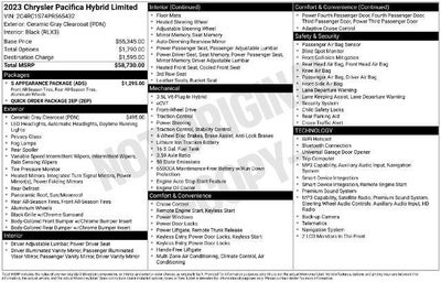 2023 Chrysler Pacifica Hybrid Limited