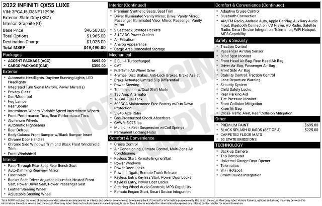 2022 INFINITI QX55 LUXE