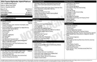 2024 Toyota Highlander Hybrid Platinum