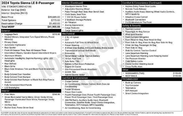 2024 Toyota Sienna LE