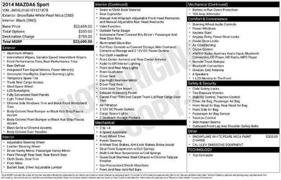 2014 Mazda Mazda6 i Sport