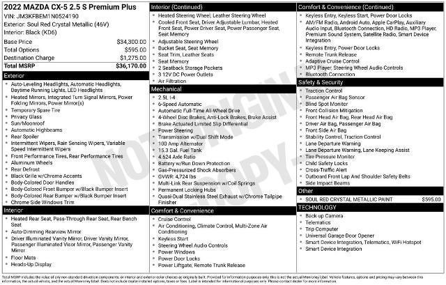 2022 Mazda Mazda CX-5 2.5 S Premium Plus Package